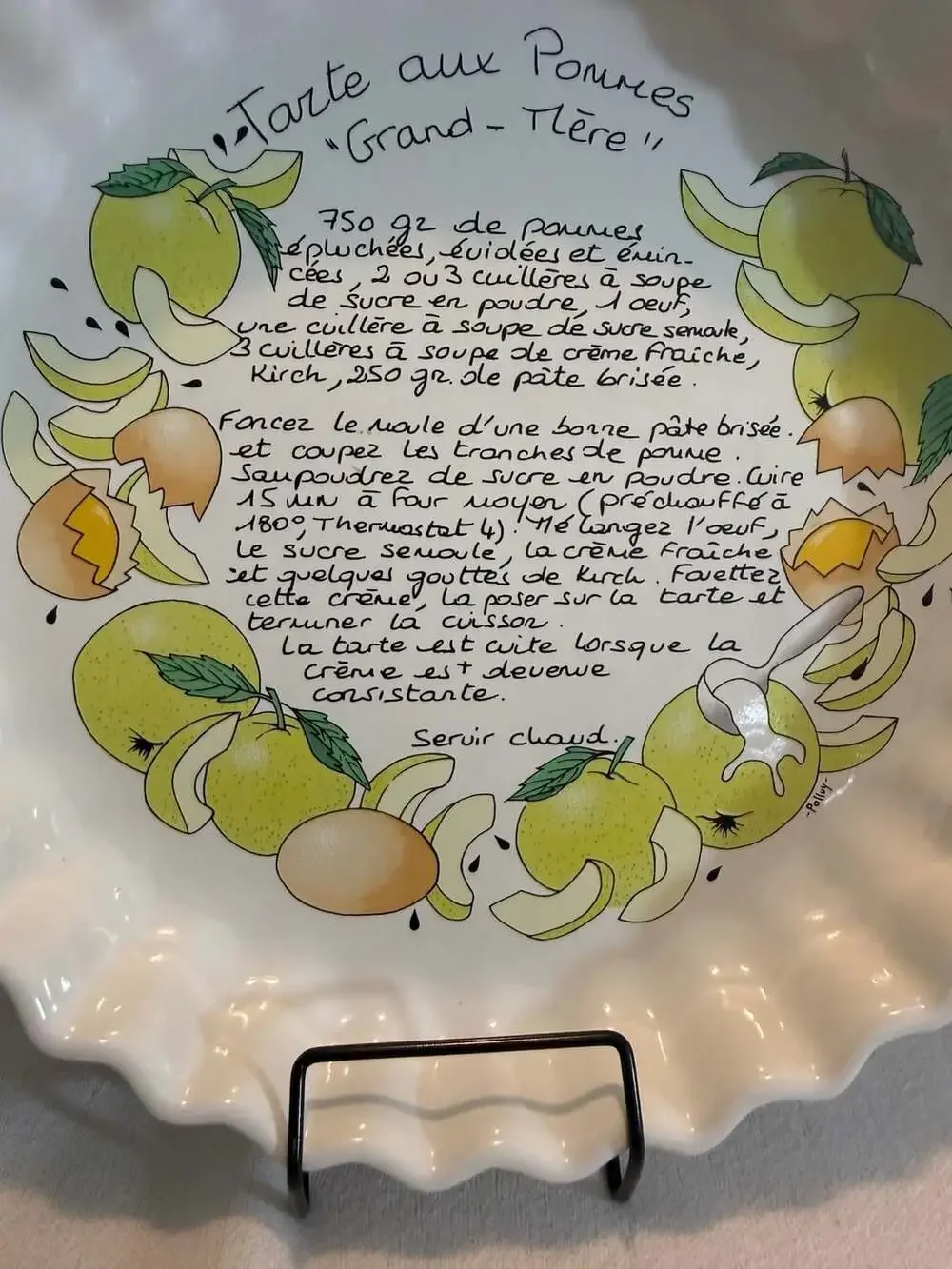 Vintage Tarte aux Pommes Grand-Mère Recipe Dish R.H. Macy & Co. Portugal